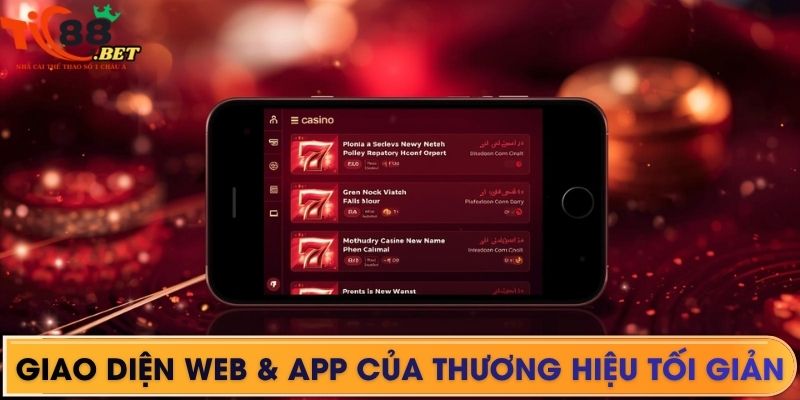 Giao diện web & app của thương hiệu tối giản
